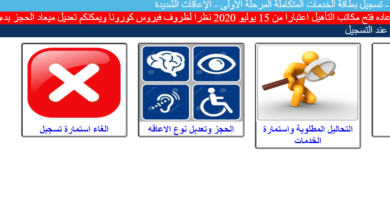 موقع بطاقة الخدمات المتكاملة ٢٠٢٠ لخدمة ذوي الإعاقة