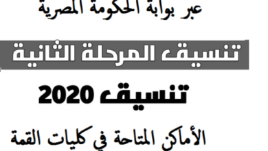 تنسيق 2020 .. التعليم العالي تعلن الأماكن الخالية بالكليات والمعاهد للشعب العلمية والأدبية