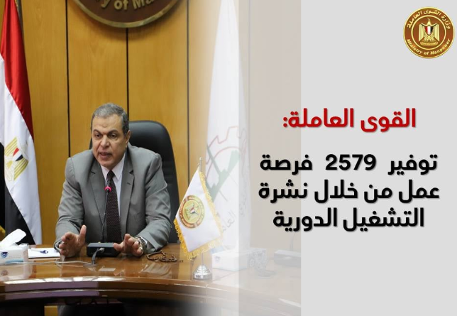 القوى العاملة: توفير 2579 فرصة عمل برواتب تصل إلى 7 آلاف جنيه.. منها لذوي الاحتياجات الخاصة