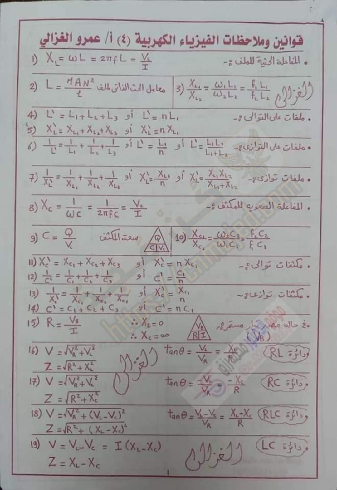 قوانين الفيزياء كاملة pdf للثانوية العامة