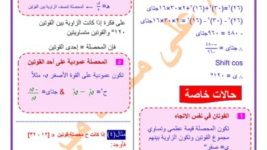 مذكرة استاتيكا تانية ثانوي الترم الأول 2024 2025